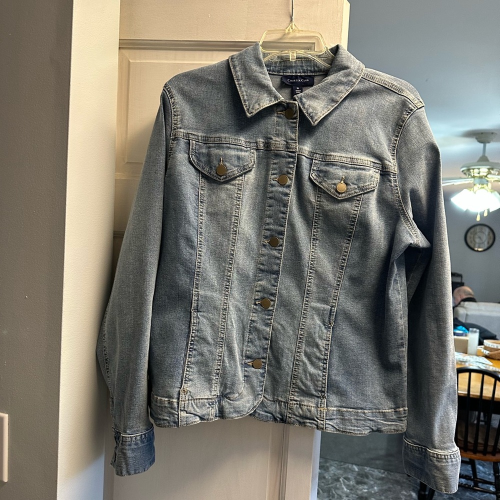 Charter Club Women's Jean Jacket - Light Blue